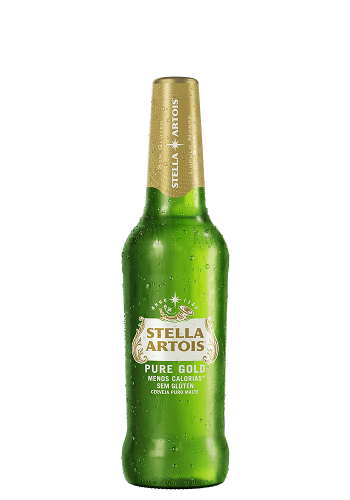 Cerveja Stella Artois Pure Gold Sem Glúten Long Neck 330ml  - 24 unid
