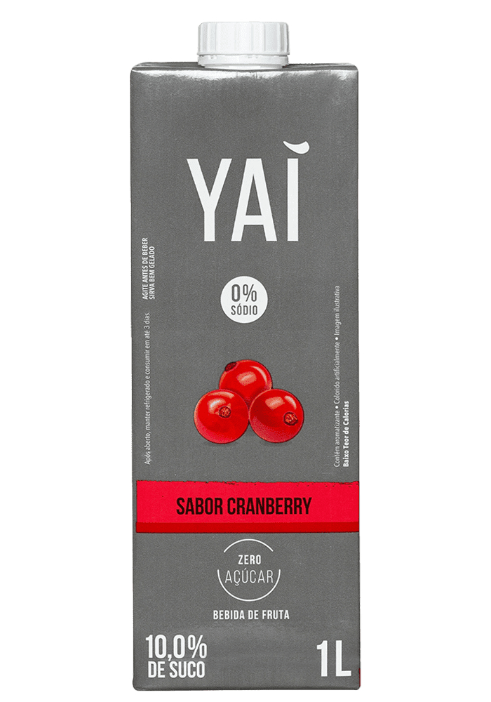 Suco Yaí Cranberry 1L - 12 unidades