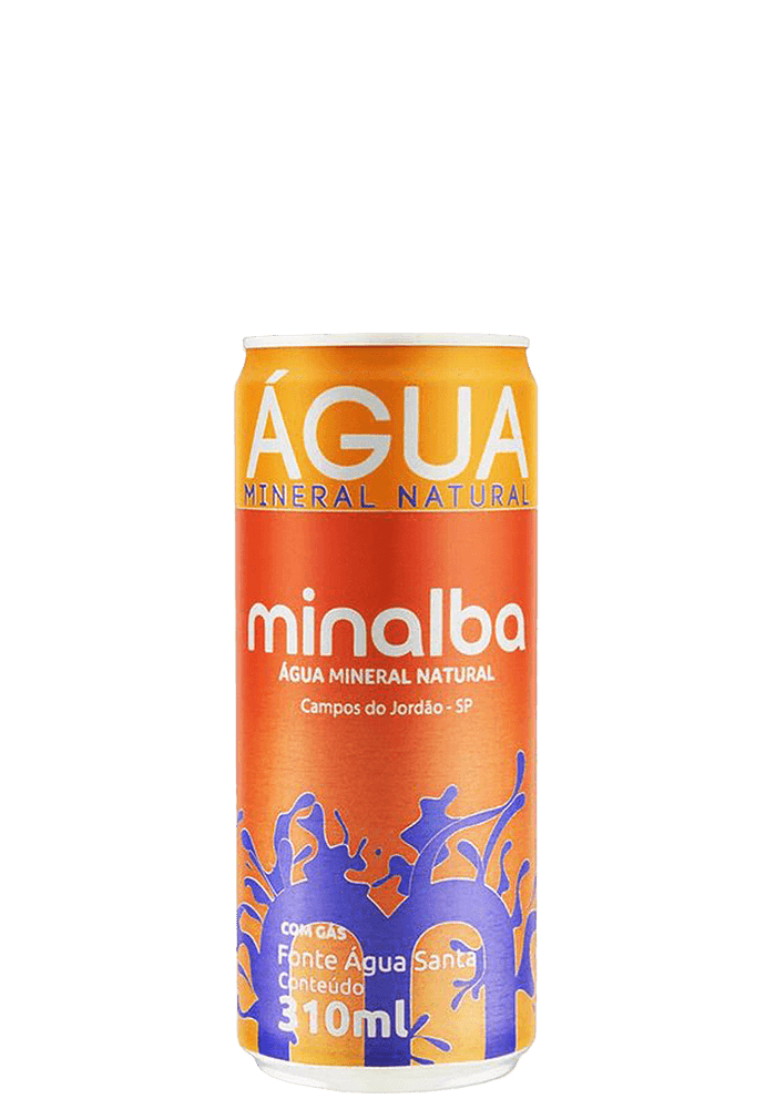 Água Mineral Minalba Lata com gás 310ml - 12 unidades