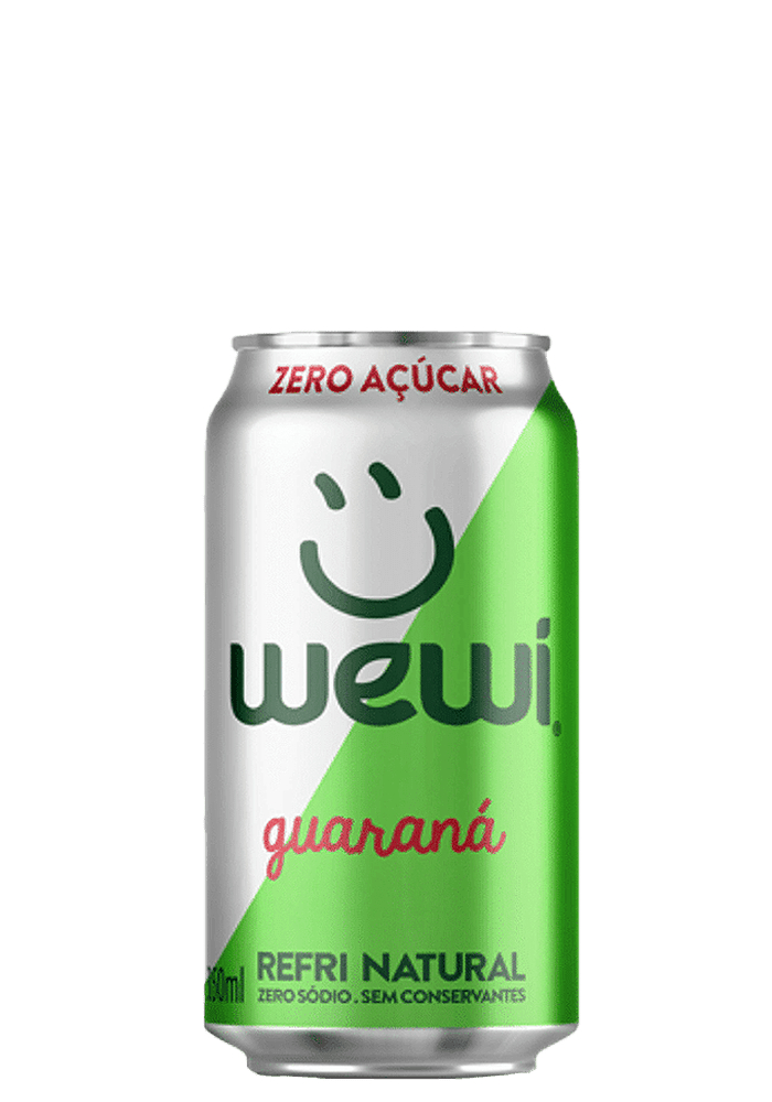 Refrigerante Guaraná Orgânico Wewi Super Zero Lata 350ml - 6 unidade