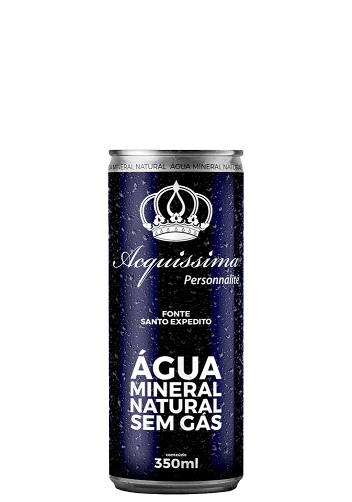 Água Mineral Acquíssima Lata sem gás 350ml - 12 unidades