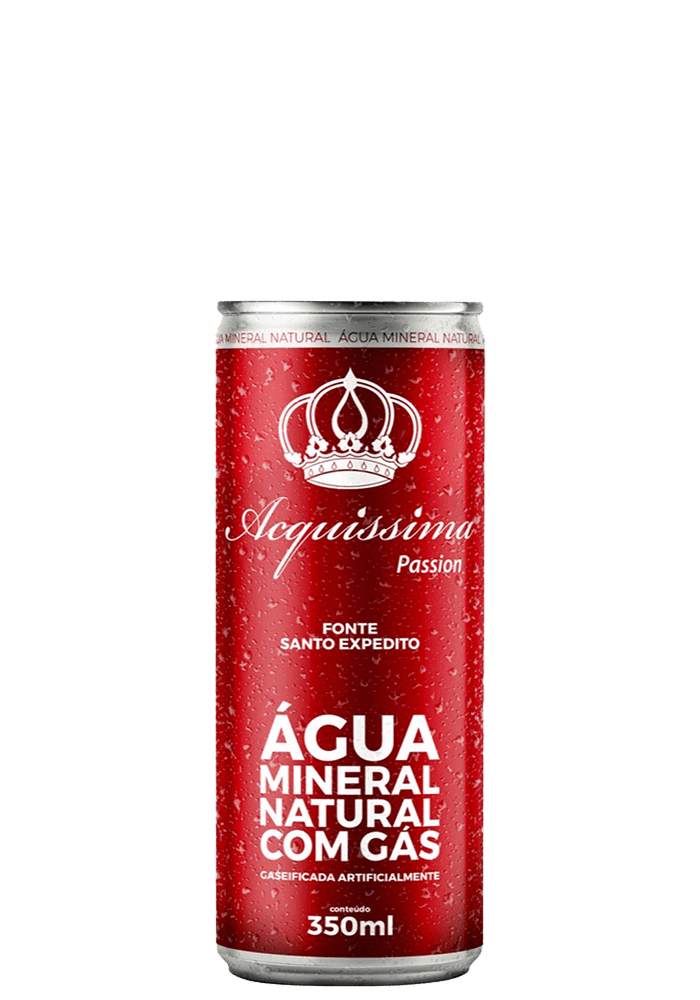 Água Mineral Acquíssima Lata com gás 350ml - 12 unidades