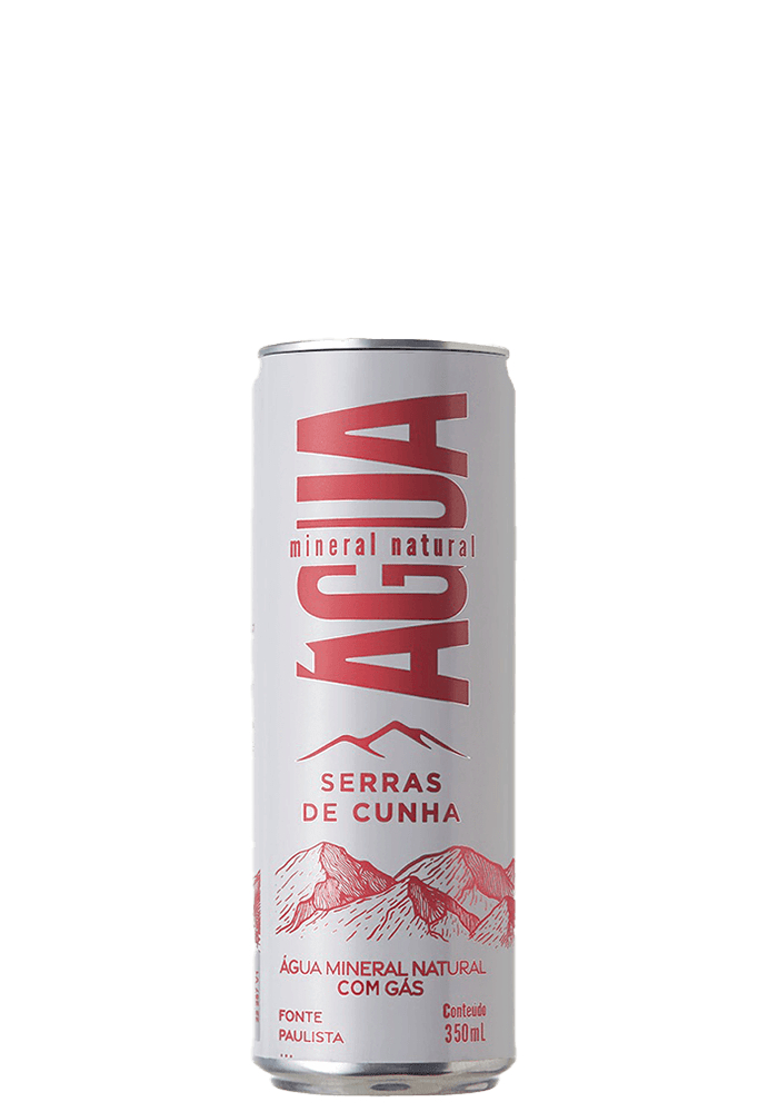 Água Mineral Serras De Cunha Lata com gás 350ml - 6 unidades