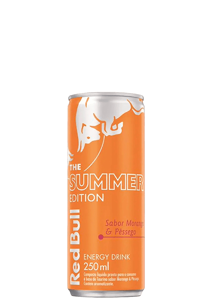 Energético Red Bull Morango E Pêssego 250ml - 24 unidades
