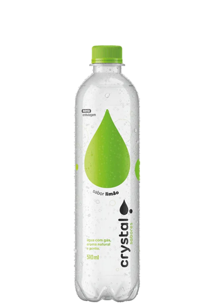 Água Saborizada com gás Crystal Limão Pet 510ml - 6 unidades