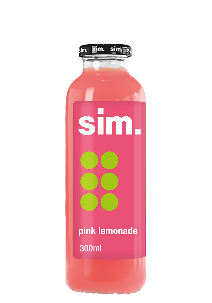 Suco Sim Pink Lemonade Vidro 300ml - 12 unidades