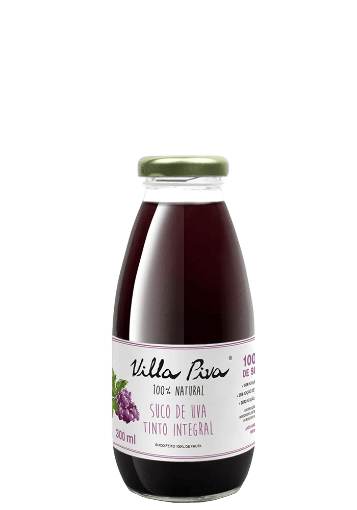 Suco Villa Piva Uva Integral Vidro 300ml  - 12 unidades
