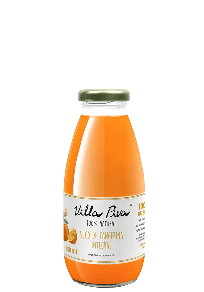 Suco Villa Piva Tangerina Integral Vidro 300ml - 12 unidades