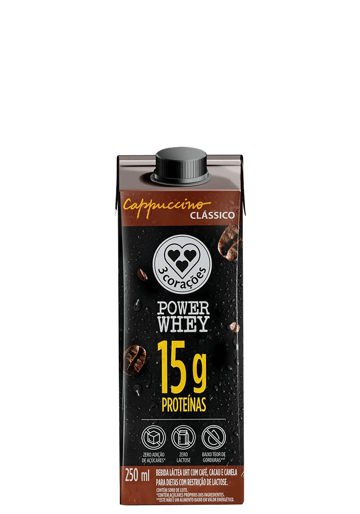 Bebida Láctea Power Whey Clássico Capuccino 15g de proteína 250ml  - 12 unidades