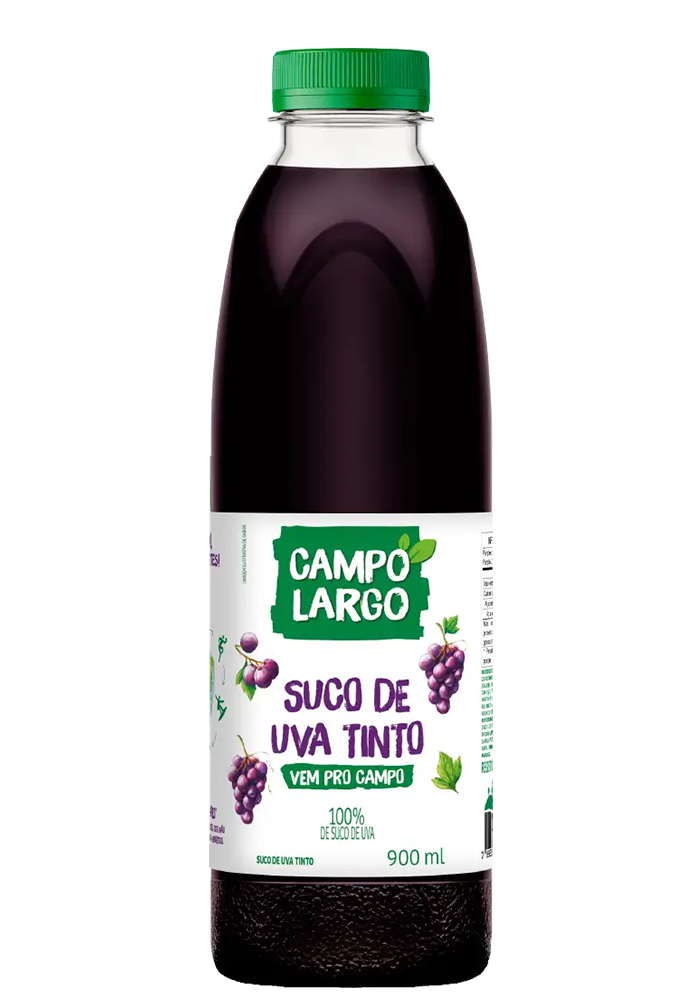 Suco Campo Largo Uva Integral 900ml Pet - 6 unidades