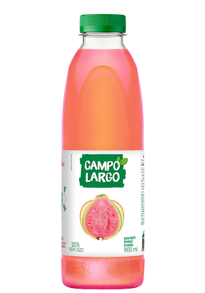 Suco Campo Largo Maçã e Goiaba Pet 900ml - 6 unidades