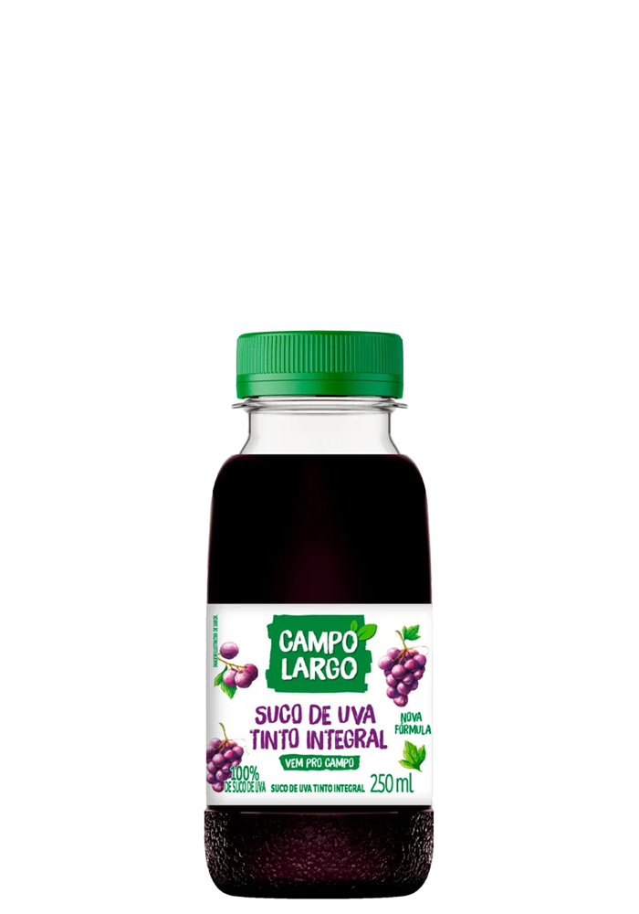 Suco Campo Largo Uva Integral Pet 250ml - 12 unidades