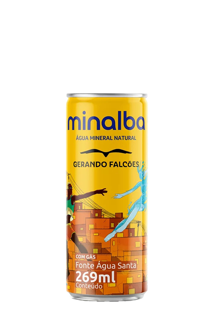 Água Mineral Minalba Lata Com Gás 269ml - 12 unidades
