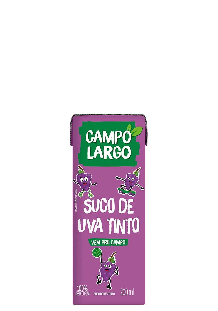 Suco Campo Largo Uva Integral 200ml - 27 unidades