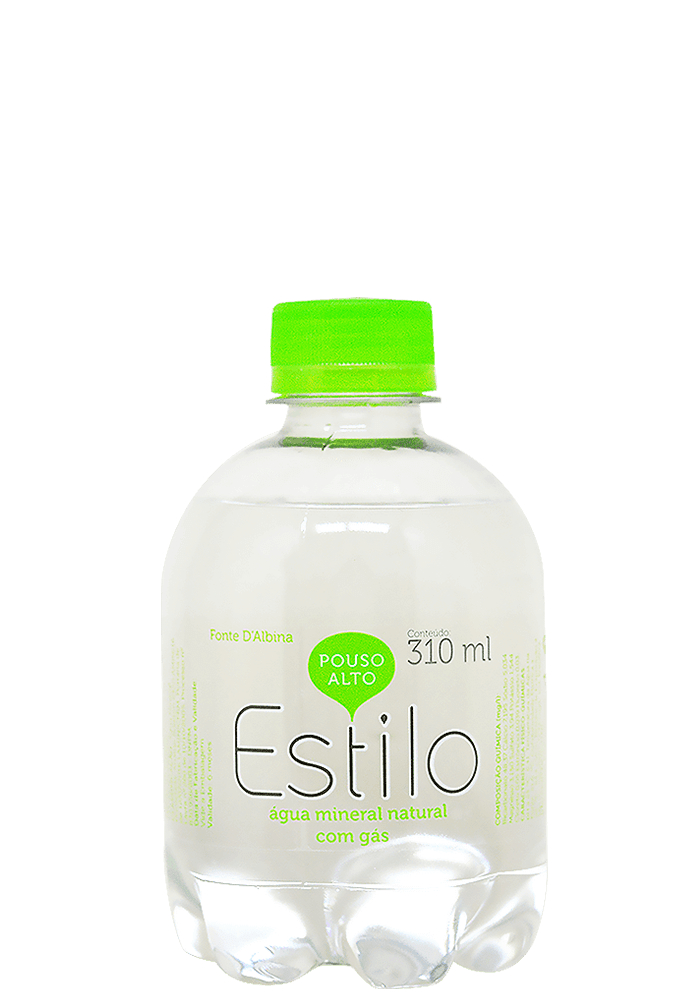 Água Mineral Pouso Alto Vip Estilo Pet Com Gás 310ml - 12 unidades