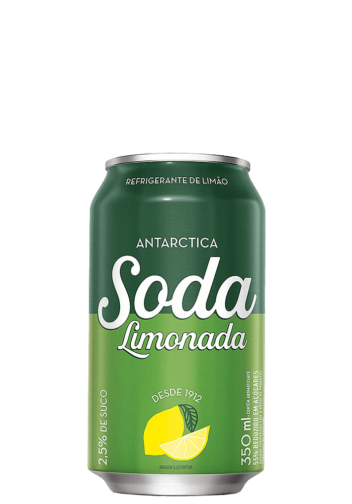 Refrigerante Soda Limonada Antarctica Lata 350ml - 12 unidades